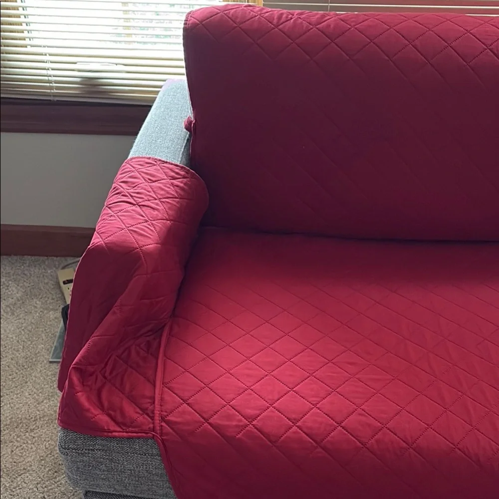 Sofa Cover in Burgundy Red